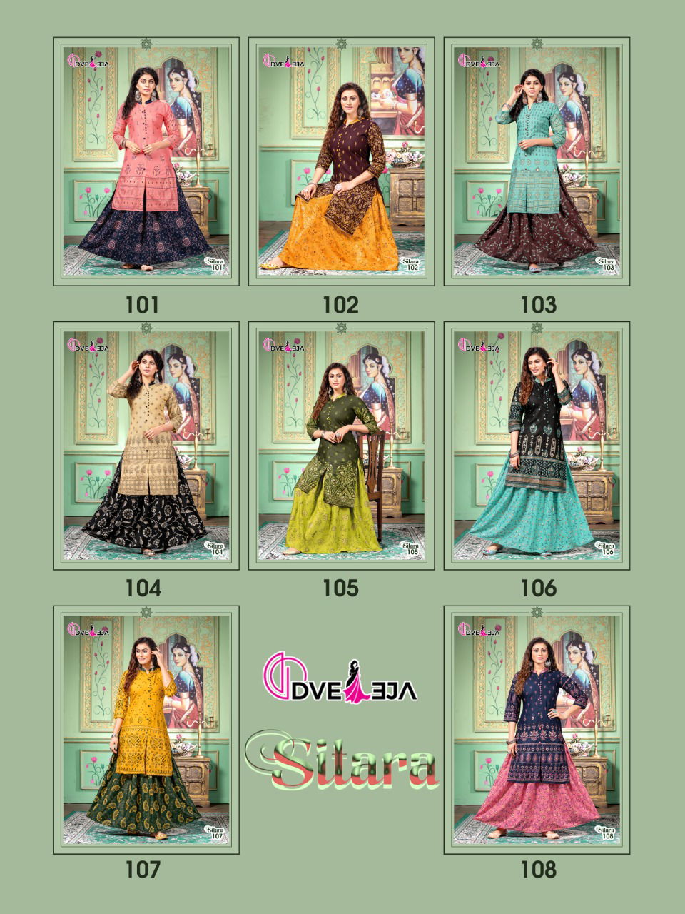Dveeja Sitara New Designer Party Wear Rayon Kurti With Skirt Collection